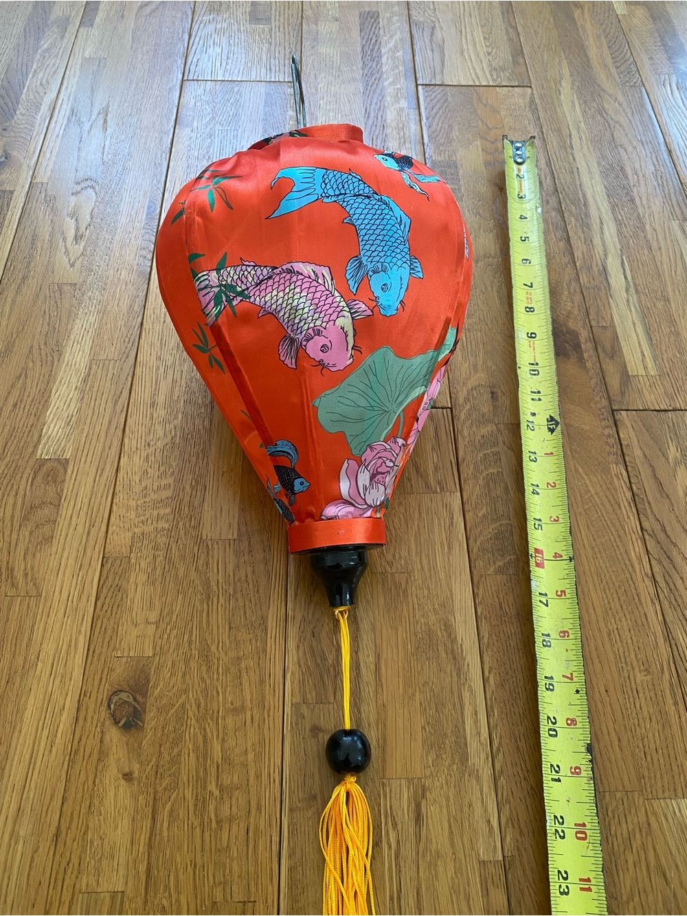 Red Silk Koi Fish Hanging Lantern